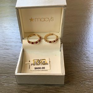 10k Ruby Hoop Earrings